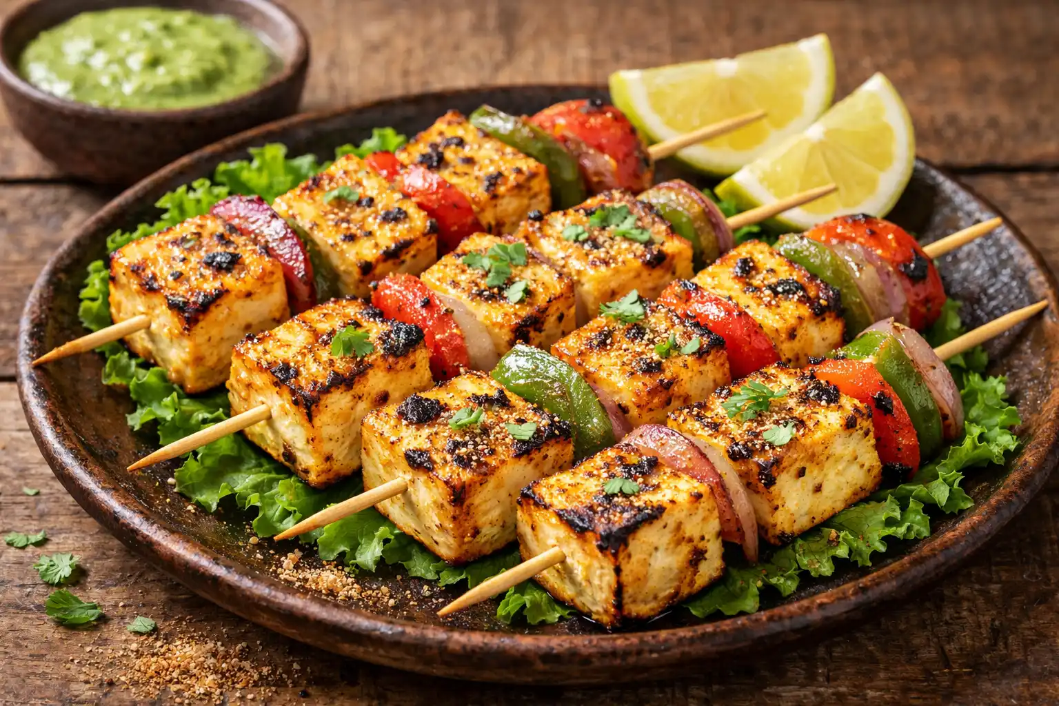 high protein vegetarian foods grilled paneer skewers