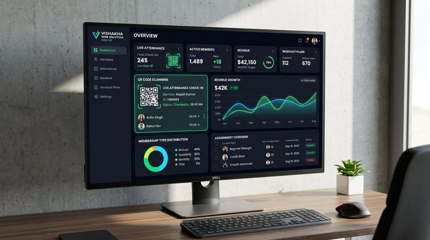 Best gym CMS Nagpur software dashboard preview